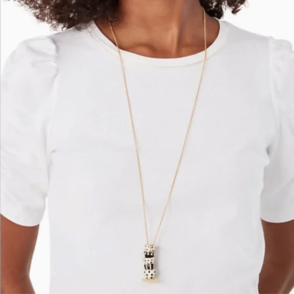 Kate Spade alice in wonderland stacked teacup pendant necklace